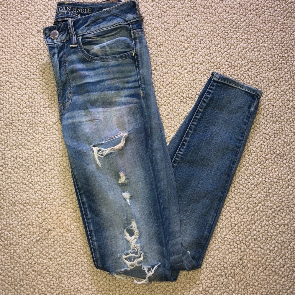 Medium wash ripped jeans
